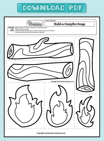 fun  interactive preschool worksheets   camping crafts