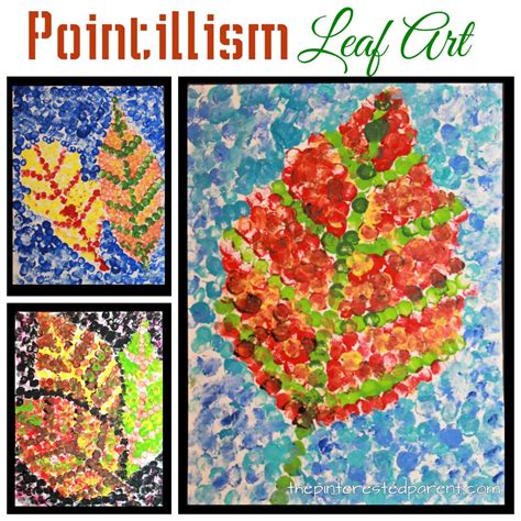pointillism fall leaf art  pinterested parent