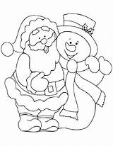 Claus Snowman Colouring sketch template