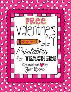 valentines day printables  teachers freebie  adorable printable