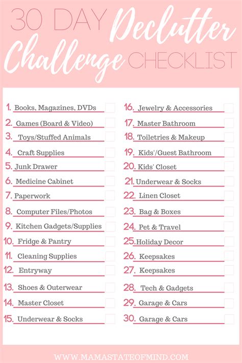 30 Day Declutter Challenge Mama State Of Mind