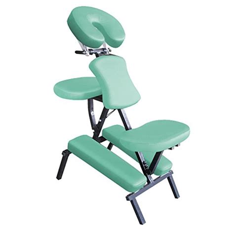 green steel reiki portable indian head massage chair with carrier bag
