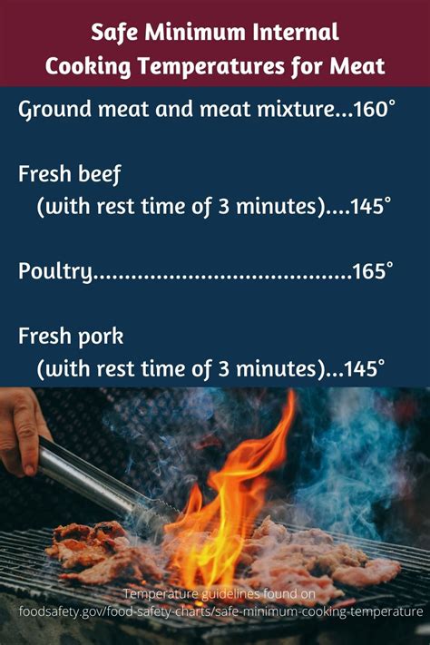 Safe Minimum Internal Cooking Temperatures For Meat In