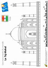 Taj Mahal Inde Activite Hugolescargot Célèbre Indien Montessori sketch template