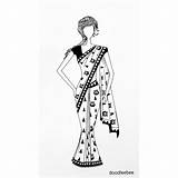 Saree Drawing Clipartmag sketch template