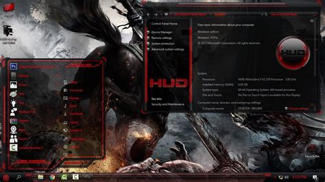 Hud Red Theme For Windows 10 Hud Red Black Glass Theme Youtube
