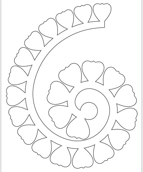 printable rolled flower template customize  print