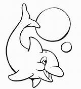 Coloring Dolphin Pages Print Printable Dolphins Animal Animals Playing Play sketch template