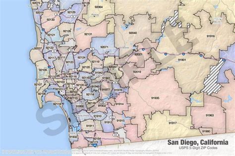 San Diego Zip Codes Map Area Code Map With Regard To San