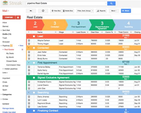 crm  real estate streak crm  gmail  real estate sales