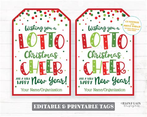 christmas lotto tags wishing   lotto cheer   happy  year lo