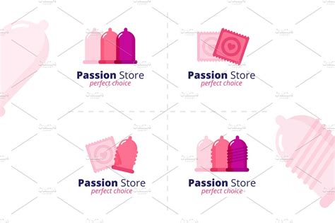 sex shop logos set branding and logo templates ~ creative market