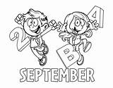 September Coloring Pages Colorear Boy Girl Septiembre Coloringcrew Getcolorings Print Color Months Year Getdrawings sketch template