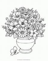 Coloring Pages Flowers Flower Complex Vase Kids Color Fun Adult Print Coloringhome Ages Recognition Develop Creativity Skills Focus Motor Way sketch template
