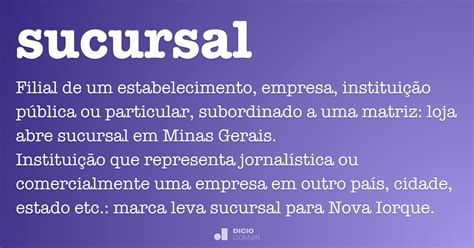 sucursal dicio dicionario  de portugues