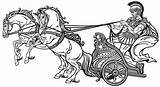 Chariot Horse Guerra Warrior Zwart Biga Romano Romana Romeinse Strijdwagen Oorlog Stockillustratie Gladiatori Chariots Caballos Paarden Ilustracion sketch template