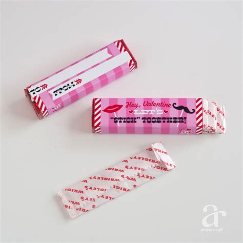 lets stick  valentine printable gum wrappers anders