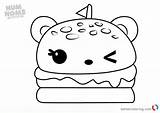 Coloring Pages Burger Num Noms Printable Melty sketch template