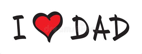 hand drawn text  love  dad  doodle style isolated stock vector