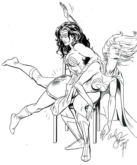 supergirl spanked by wonder woman superhero spanking and paddling superheroes pictures