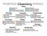 Cleaning Schedule For House
