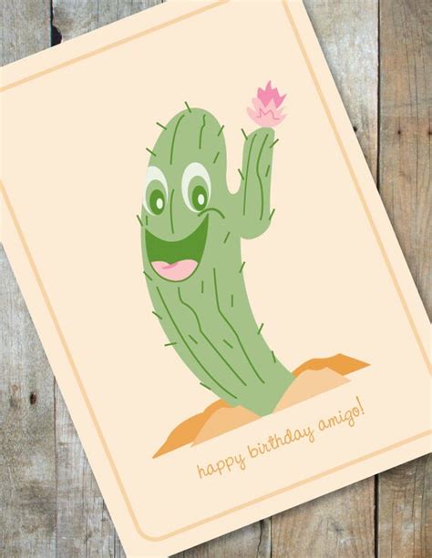 happy birthday amigo cactus card