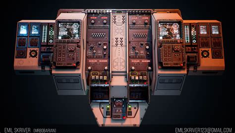 Scifi Cockpit By Emil Skriver Sci Fi 3d Cgsociety Spaceship