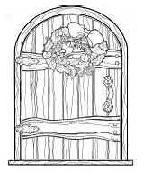 Door Coloring Christmas Fairy Doors Pages Elf Pheemcfaddell Craft Adult Printable Drawings Houses Sheets Painted Templates Burning Wood Designlooter sketch template