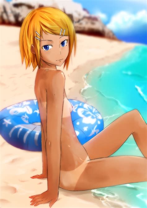 kagamine rin nude beach 1 by nirui hentai foundry