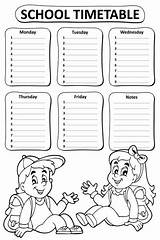 Timetable School Theme Stock Illustration Depositphotos sketch template