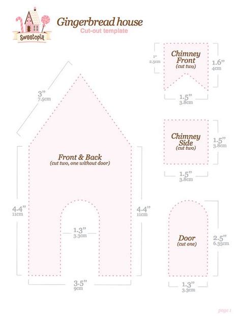 template  gingerbread house printables  printable templates