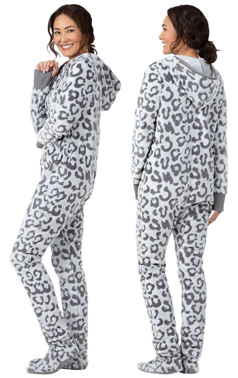 Hoodie Footie™ Snow Leopard In Hoodie Footie™ Onesie Pajamas