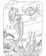 Meerjungfrau Mermaids Ausmalbild Sirene Sirena Rocks Pintar Colorier Adulte sketch template