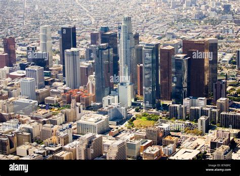 downtown los angeles aerial view stock photo alamy