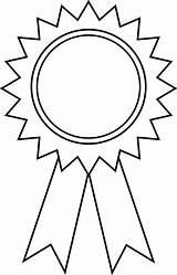 Ribbon Award Clip Outline Printable Coloring Template Printablee Pages Via Pink sketch template