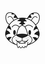 Coloring Tiger Head Large sketch template