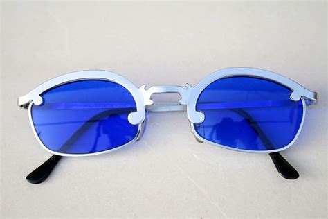 Vintage Unisex Black Round Sunglasses With Clear Lenses Hi Tek Ht 008b