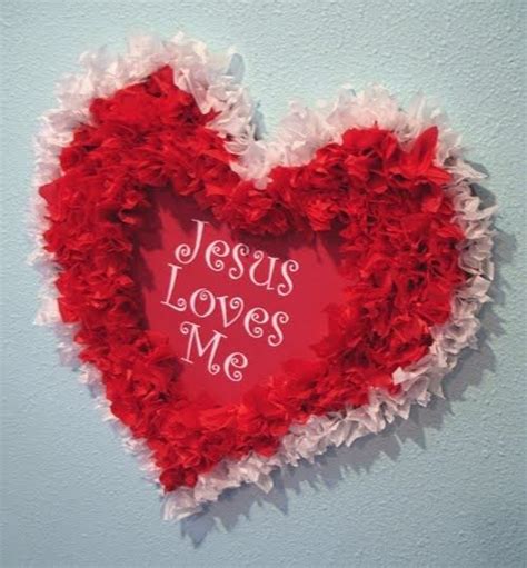 jesus loves    focal point   easy tissue paper heart