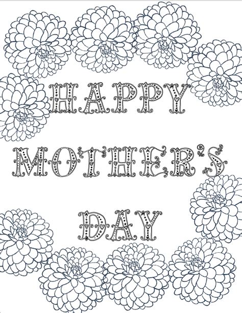 printable mothers day coloring pages  designs mothers day