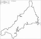 Cornwall Map Outline Blank Kingdom United Maps sketch template