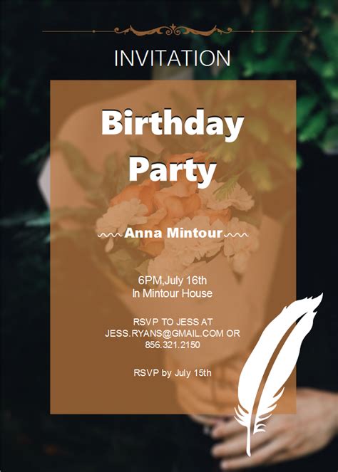 elegant birthday party invitation  elegant birthday party