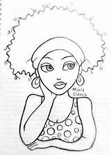 Coloring Pages Printable African Girl Books Sheets Adult Magic Afros Drawings Girls Paintings Sip Sketches Paint Drawing Female Color American sketch template