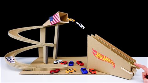 Diy Epic Hot Wheels Race Track From Cardboard Youtube