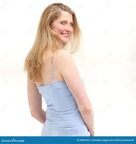 smiling woman    shoulder stock  image
