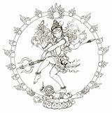 Shiva Inde Adultos Coloriages Icolor Goddesses Adulte índia sketch template