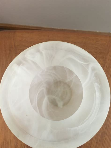 Vintage Hand Blown Italian White Glass Vase