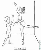 Ballerina Arabesque sketch template