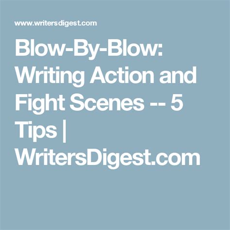 blow  blow  tips  writing action  fight scenes writing