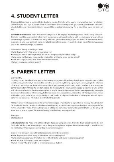 student letter  parent letter