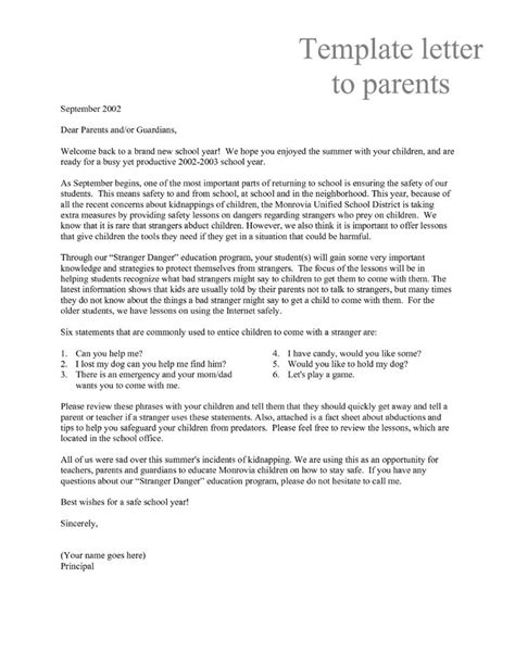 letter  parents template  teachers letter  parents letter